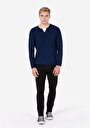 thumb-Afișați detalii pentru Pulover De Barbati Albastru Marin Regular Fit  Cl1072755