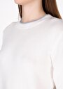 thumb-Afișați detalii pentru Pulover Cu Mâneci Scurte De Dama Alb Regular Fit  Cl1073129