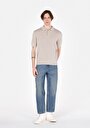 thumb-Afișați detalii pentru Pulover Cu Mâneci Scurte De Barbati Bej Regular Fit  Cl1073995