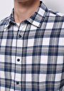 thumb-Afișați detalii pentru Cămașă Cu Gât În Carouri Cămașă Cu Mânecă Lungă Bleumarin Pentru Bărbați