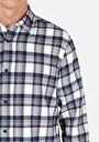 thumb-Afișați detalii pentru Cămașă Cu Gât În Carouri Cămașă Cu Mânecă Lungă Bleumarin Pentru Bărbați