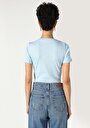thumb-Afișați detalii pentru Tricou Cu Maneca Scurta De Dama Albastru Slim Fit  Cl1064044