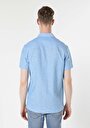 thumb-Afișați detalii pentru Camasa Cu Maneca Scurta De Barbati Albastru Regular Fit  Cl1048299