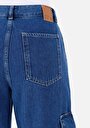 thumb-Afișați detalii pentru Cargo Fit Mid Waist Slim Leg Blugi Din Denim Pentru Femei