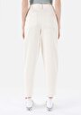 thumb-Afișați detalii pentru Baggy Fit Talie Talie Pantaloni Drept Pantaloni Ecru Pentru Femei