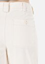 thumb-Afișați detalii pentru Baggy Fit Talie Talie Pantaloni Drept Pantaloni Ecru Pentru Femei