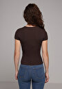 thumb-Afișați detalii pentru Tricou Cu Maneca Scurta De Dama Maro Slim Fit  Cl1068560