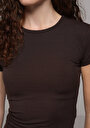 thumb-Afișați detalii pentru Tricou Cu Maneca Scurta De Dama Maro Slim Fit  Cl1068560