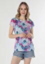thumb-Afișați detalii pentru Tricou Cu Maneca Scurta De Dama Multicolor Regular Fit  Cl1059032