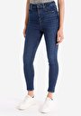 thumb-Afișați detalii pentru Skinny Fit Talie Talie Picior Îngust Blugi Din Denim Pentru Femei