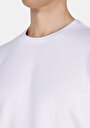 thumb-Afișați detalii pentru Regular Fit Round Neck Jacquard Bărbați Alb Tricou Cu Mânecă Scurtă