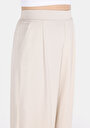 thumb-Afișați detalii pentru Straigt Fit Talie Joasă Picior Drept Pantaloni Bej Pentru Femei