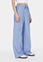 thumb-Afișați detalii pentru Regular Fit Talie Înaltă Picior Larg Pentru Femei Pantaloni Albaștri