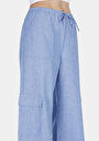 thumb-Afișați detalii pentru Regular Fit Talie Înaltă Picior Larg Pentru Femei Pantaloni Albaștri