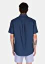thumb-Afișați detalii pentru Camasa Cu Maneca Scurta De Barbati Albastru Marin Regular Fit  Cl1074069
