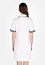 thumb-Afișați detalii pentru Rochie Albă Cu Mânecă Scurtă Pentru Femei Regular Fit
