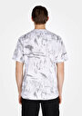 thumb-Afișați detalii pentru Tricou Alb Cu Mânecă Scurtă Pentru Bărbați Comfort Fit Round Neck Printed