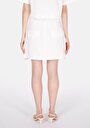 thumb-Afișați detalii pentru Mini Fustă Albă Cu Fermoar Drept Pentru Femei