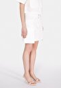 thumb-Afișați detalii pentru Mini Fustă Albă Cu Fermoar Drept Pentru Femei