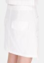 thumb-Afișați detalii pentru Mini Fustă Albă Cu Fermoar Drept Pentru Femei