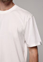 thumb-Afișați detalii pentru Comfort Fit Round Neck Drept Bărbați Alb Short Tricou Cu Mânecă Scurtă