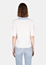 thumb-Afișați detalii pentru Pulover Cu Mâneci Scurte De Dama Alb Regular Fit  Cl1073124