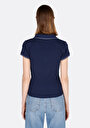 thumb-Afișați detalii pentru Tricou Polo Cu Maneca Scurta De Dama Albastru Marin Slim Fit  Cl1073698