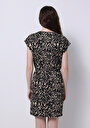 thumb-Afișați detalii pentru Rochie Neagră Fără Mâneci Pentru Femei Cu İmprimeu Regular Fit