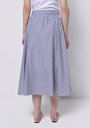 thumb-Afișați detalii pentru Fustă Midi Cu Dungi Bleumarin Pentru Femei