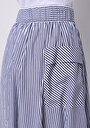 thumb-Afișați detalii pentru Fustă Midi Cu Dungi Bleumarin Pentru Femei
