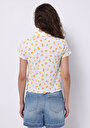 thumb-Afișați detalii pentru Cămașă Slim Fit Imprimat Tricou Cu Mânecă Scurtă Ecru Pentru Femei