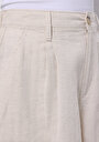 thumb-Afișați detalii pentru Regular Fit Rising Waist Straight Pantaloni Scurți Bej Pentru Femei