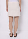 thumb-Afișați detalii pentru Mini Fustă Dreaptă Din Dantelă Bej Pentru Femei