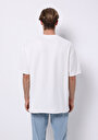 thumb-Afișați detalii pentru Tricou Cu Maneca Scurta De Barbati Alb Oversize Fit  Cl1075370