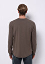 thumb-Afișați detalii pentru Tricou Cu Maneca Lunga De Barbati Maro Regular Fit  Cl1076432