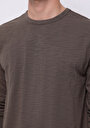 thumb-Afișați detalii pentru Tricou Cu Maneca Lunga De Barbati Maro Regular Fit  Cl1076432