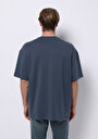 thumb-Afișați detalii pentru Tricou Cu Maneca Scurta De Barbati Albastru Oversize Fit  Cl1076602