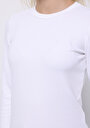 thumb-Afișați detalii pentru Tricou Cu Maneca Lunga De Dama Alb Slim Fit  Cl1076452