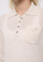 thumb-Afișați detalii pentru Pulover De Dama Ecru Slim Fit  Cl1075730