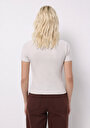 thumb-Afișați detalii pentru Pulover Cu Mâneci Scurte De Dama Ecru Slim Fit  Cl1077100