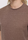 thumb-Afișați detalii pentru Pulover Cu Mâneci Scurte De Dama Maro Regular Fit  Cl1077171