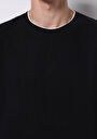 thumb-Afișați detalii pentru Tricou Cu Maneca Lunga De Barbati Negru Regular Fit  Cl1076433