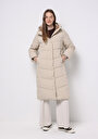 thumb-Afișați detalii pentru Palton De Dama Ecru Regular Fit  Cl1076410
