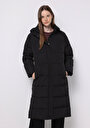 thumb-Afișați detalii pentru Palton De Dama Negru Regular Fit  Cl1076413