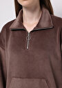 thumb-Afișați detalii pentru Hanorac / Bluza De Dama Maro Regular Fit  Cl1076586