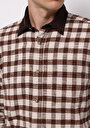 thumb-Afișați detalii pentru Camasa Cu Maneca Lunga De Barbati Maro Comfort Fit  Cl1077329