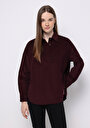 thumb-Afișați detalii pentru Camasa Cu Maneca Lunga De Dama Bordo Relax Fit  Cl1077327