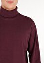 thumb-Afișați detalii pentru Confort Fit Turtleneck Drept Bărbați Violet Tricou Cu Mânecă Lungă