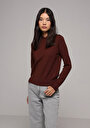 thumb-Afișați detalii pentru Pulover De Dama Maro Regular Fit  Cl1077771