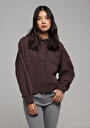 thumb-Afișați detalii pentru Hanorac / Bluza De Dama Maro Relax Fit  Cl1077688